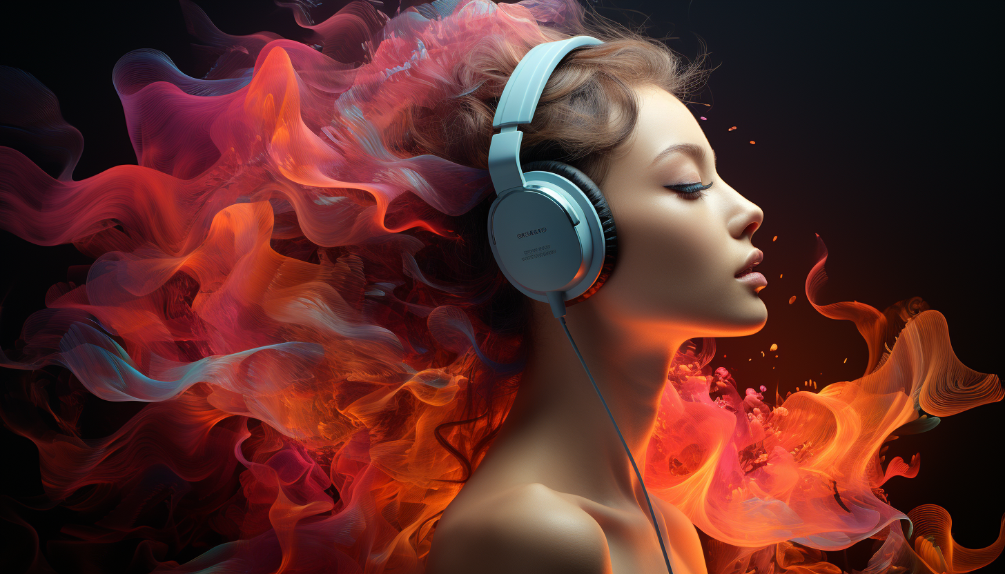 Jeune fille portant un casque pour arrêter de fumer, vise, visage, satisfait, relaxer, car la fumée et les associations et tout ce qui est nocif de la Cigarette Jeune fille portant un casque pour arrêter de fumer, vise, visage, satisfait, relaxer, car la fumée et les associations et tout ce qui est nocif de la Cigarette sort d'elle  grâce a la musique pour arrêter de fumer grâce a la musique pour arrêter de fumer