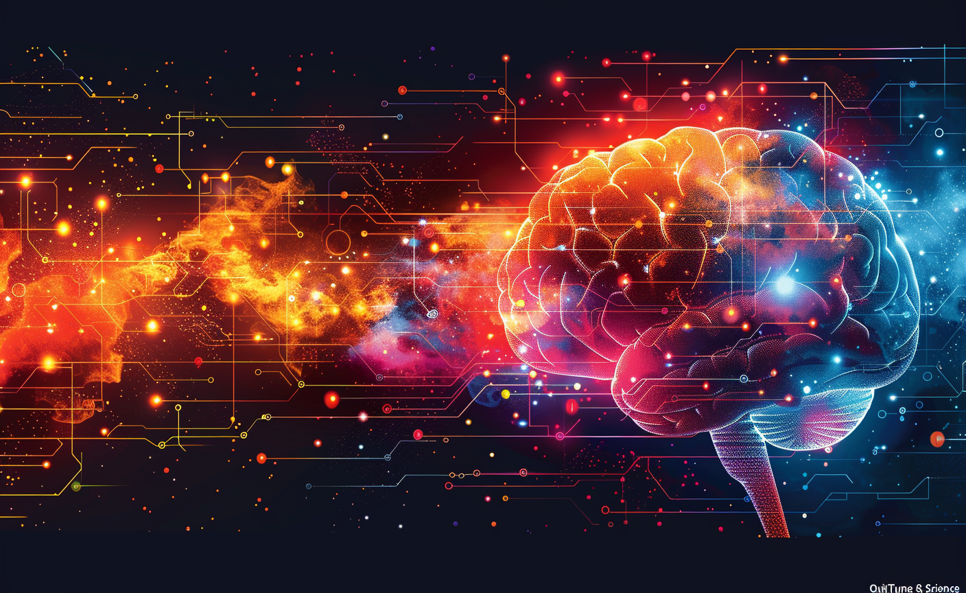 Image illustrant le tempo d'une musique pour arrêter de fumer qui rentre à l'intérieur d'un cerveau multicolore et le transforme en un cerveau sevré du tabac